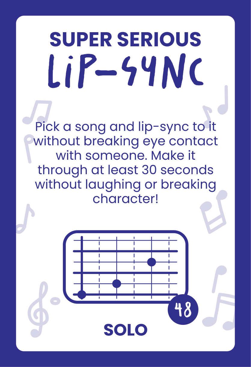 Harmony Quest Solo card #48 — Super Serious Lip-Sync